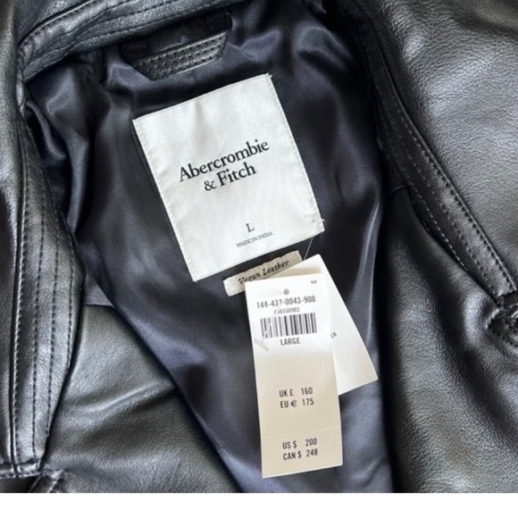 Abercrombie Vegan Leather Trench Coat Size L - Picture 5 of 5